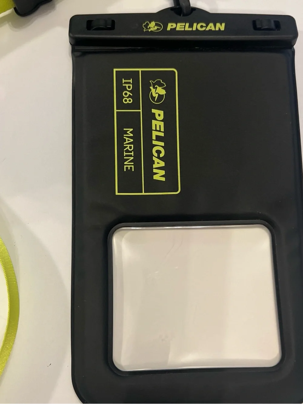 Pelican Waterproof Phone Pouch Case - Clear with Lime Trim